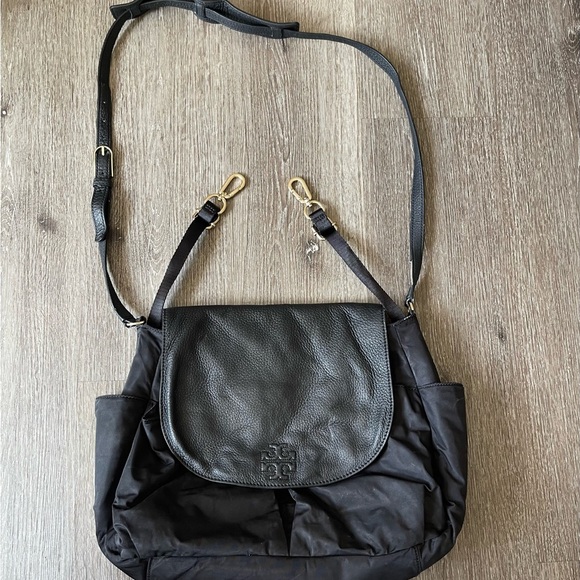 Tory Burch Black Nylon and Leather Crossbody Bag - Picture 1 of 6